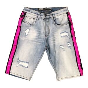 Denim jean reflective muti color short sz various